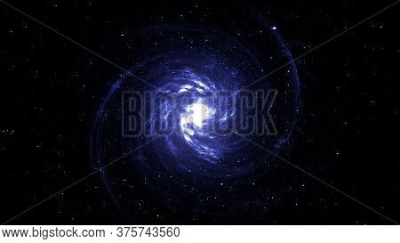 Spiral Galaxy In Deep Spcae, 3d Illustration