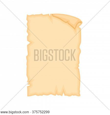 Parchment Old Papper Sheet Vector Illustration Isolated On White Background.
