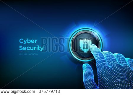 Cyber Security. Protect And Safe Concept. Cyber Data Protection And Information Privacy. Closeup Fin