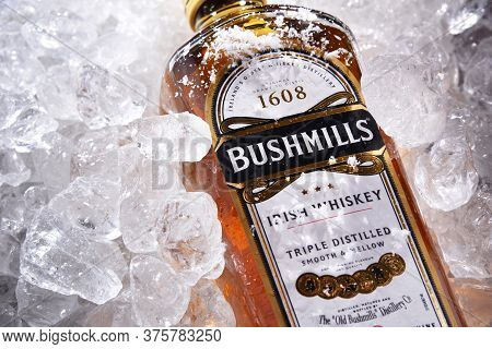 Bottle Of Bushmills Original Irish Whiskey In Crushed Ice