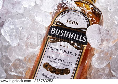 Bottle Of Bushmills Original Irish Whiskey In Crushed Ice