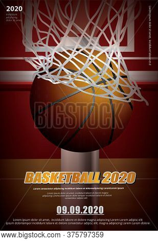 Basketball Poster Advertising Design Template Vector Illustration