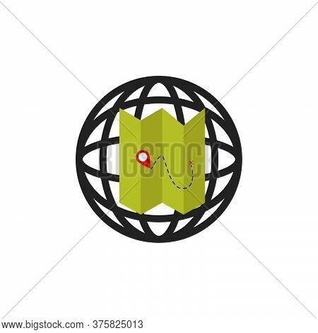Globe Map Vector Graphic Design Illustration.logo Icon Design Elements