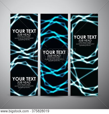 Abstract Shining Line Pattern. Vector Banners Set Background. Vector Illustration.