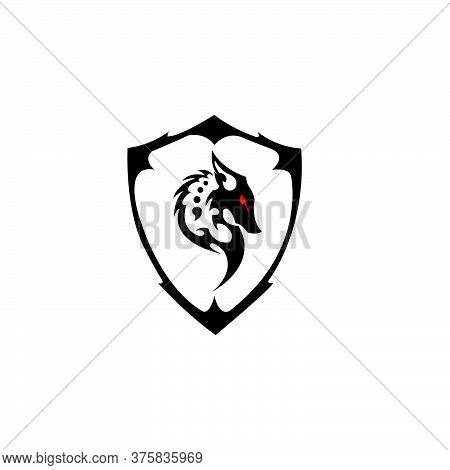 Howling Wolf Black And White Vector Design Set - Standing Animal And Tribal Style Head Outline