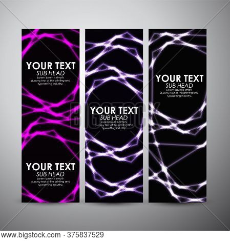 Abstract Shining Line Pattern. Vector Banners Set Background. Vector Illustration.