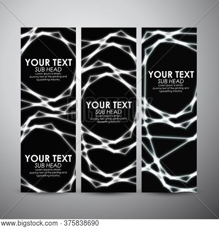 Abstract Shining Line Pattern. Vector Banners Set Background. Vector Illustration.