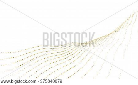 Stylish Golden Dots Wave Lines Background Design