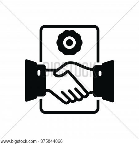 Black Solid Icon For Deal-agreement Handshake Partnership Collaboration Complicity Copartnership Tea