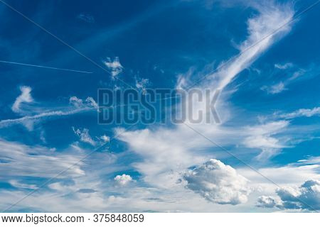 Blue Sky With Cloud Closeup In Deuchland