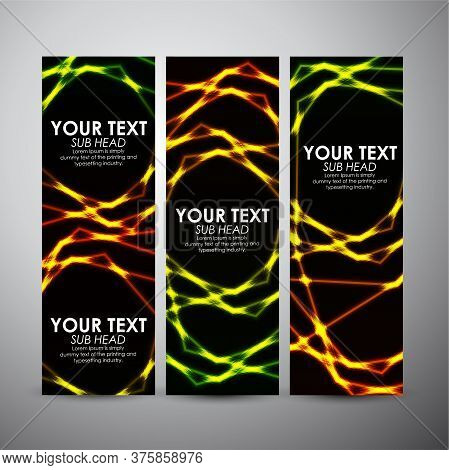 Abstract Shining Line Pattern. Vector Banners Set Background. Vector Illustration.