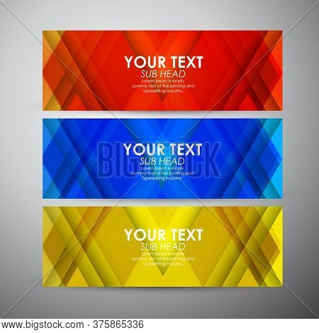 Abstract Triangle And Geometric Strip Pattern Background. Vector Banners Set Background. Vector Illu