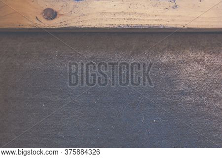 Vitnage Background Of A Wood Treshold With Dirty Carpet. Laundry Or Washhouse Advertising Concept