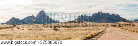 Panorama Of The Spitzkoppe And Pondok Mountains As Seen From Road D3716