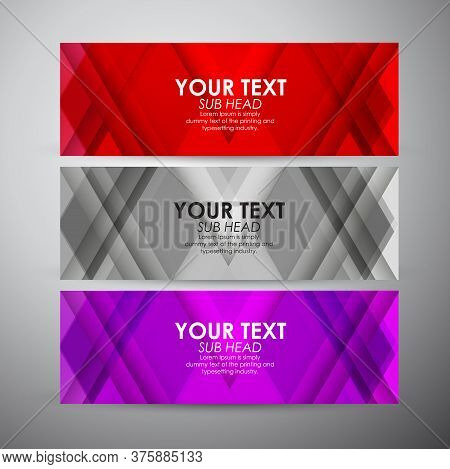 Abstract Triangle And Geometric Strip Pattern Background. Vector Banners Set Background. Vector Illu