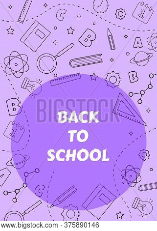 Back To School Flyer Template With Different School Objects. School Banner.