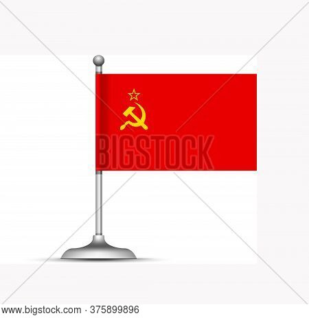 Flag Of The Ussr. Vector Soviet Union Flag On White