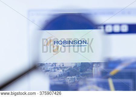 Moscow, Russia - 1 June 2020: Robinson Helicopter Website With Logo , Illustrative Editorial