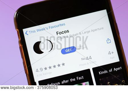 Moscow, Russia - 1 June 2020: Focos App Logo On Smartphone, Illustrative Editorial.