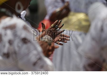 Salvador, Bahia / Brazil - November 20, 2018: Members Of The National Association Of Acaraje Baianas