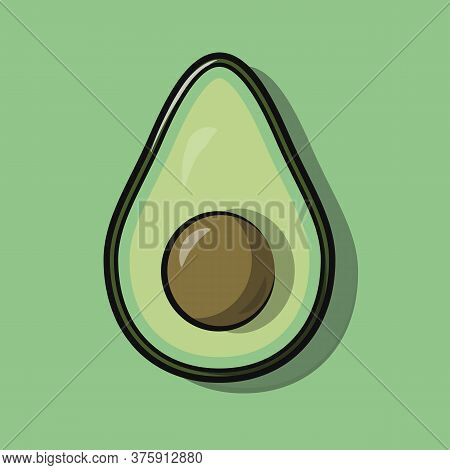 Realistic Vector Avocados Illustration. Cut Avocado Isolated