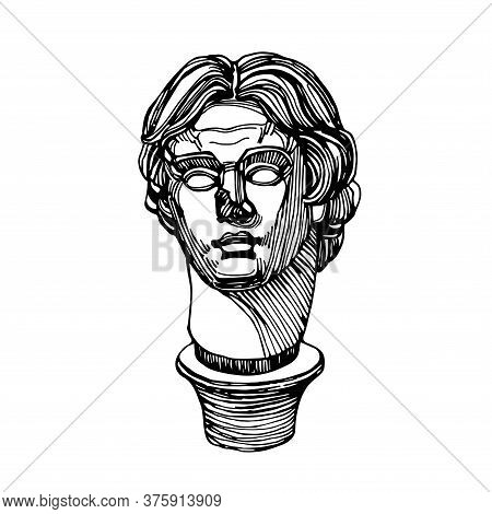 Head Of Alexander The Great, King Of Macedonia, Persia And Egypt, Ancient Greek Sculpture By Lysippu
