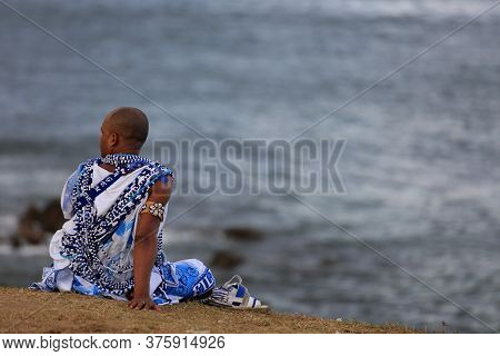 Salvador, Bahia / Brazil - February 24, 2017: Members Of The Filhos De Ghandy Carnival Block Are See