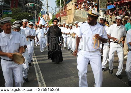 Salvador, Bahia / Brazil - January 24, 2016: Members Of The Cultural Group Cheganaa Dos Marujos Braz