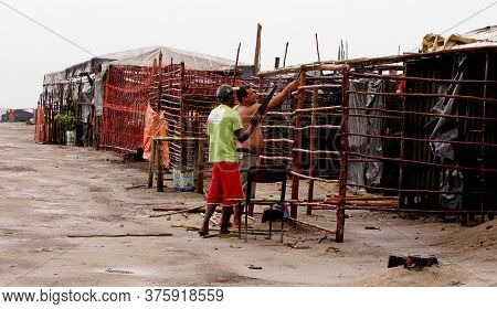 Eunapolis, Bahia / Brazil - January 12, 2011: Member Of The Landless Movement - Mst - Viewed Campgro