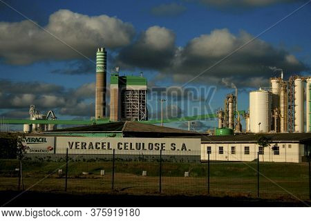 Eunapolis, Bahia / Brazil - January 27, 2011: Veracel Celulose Factory In The City Of Eunapolis, In 