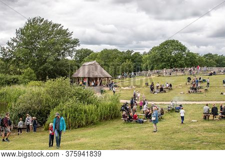 People Take Part In Attractions In The Land Of Legends, Lejre, Denmark, July 9, 2020