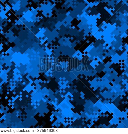 Military Camouflage Seamless Pattern. Urban Digital Pixel Style.