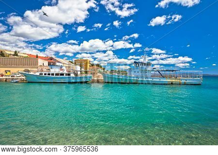 Zadar Harbor. Old Rusty Boats In Zadar Fosa Harbor View. Dalmatia Region Of Croatia