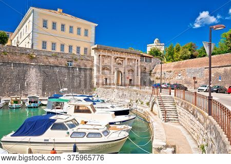 Zadar. Fosa Town Gate And City Walls Of Zadar View. Dalmatia Region Of Croatia