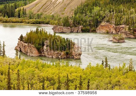 Fem Finger strømfald af Yukon floden Yukon T Canada
