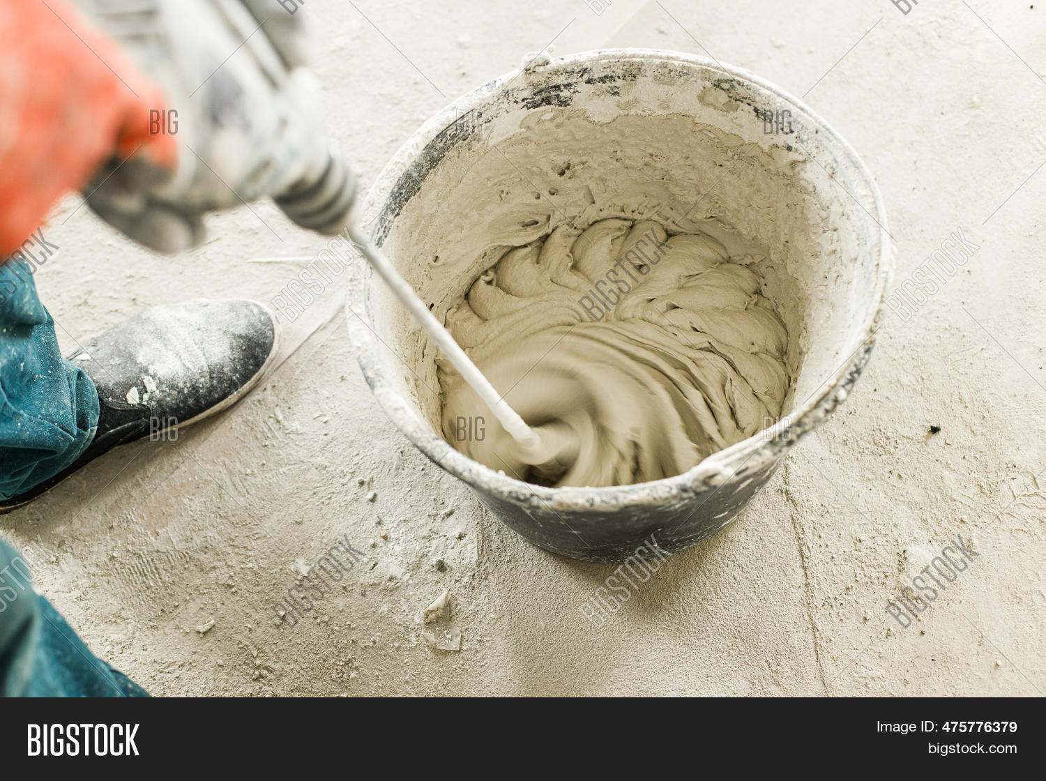Worker Mixing Gypsum Image & Photo (Free Trial) Bigstock