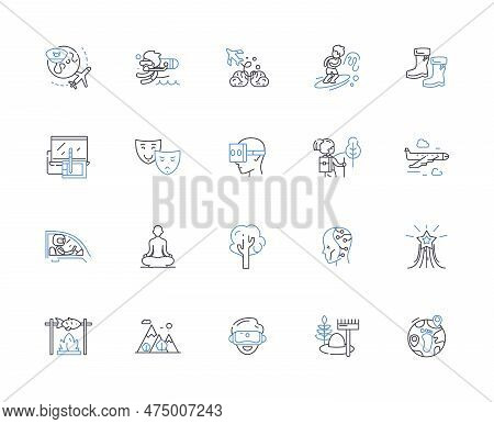 Behavioral Patterns Line Icons Collection. Habits, Routines, Conditioning, Response, Reinforcement, 