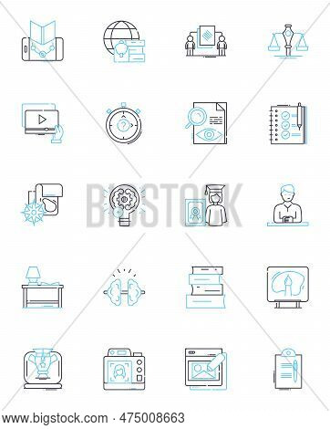 Trade School Linear Icons Set. Apprenticeship, Skills, Certification, Vocational, Learning, Training