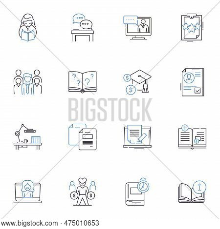 Growing Skills Line Icons Collection. Development , Improvement , Progression , Learning , Advanceme