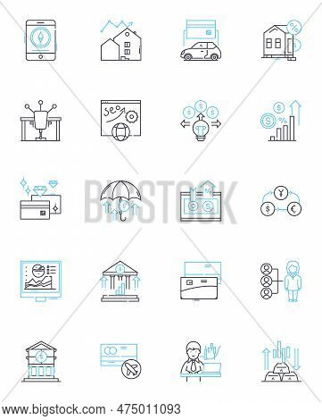 Profitable Returns Linear Icons Set. Gain, Investment, Yield, Returners, Earnings, Wealth, Outcome L
