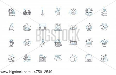 Botanical Garden Line Icons Collection. Flora, Fauna, Biodiversity, Botany, Conservation, Horticultu