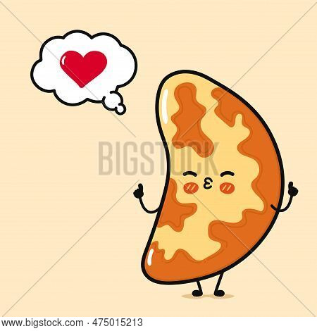 Cute Funny Brazilian Nut Doing Yoga With Speech Bubble. Vector Hand Drawn Cartoon Kawaii Character I