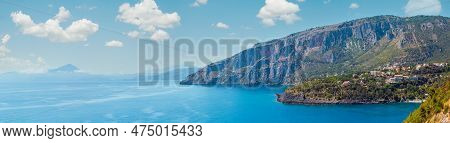 Beautiful Tyrrhenian Sea Coastline Landscape. Not Far From Sapri, Campania, Italy.
