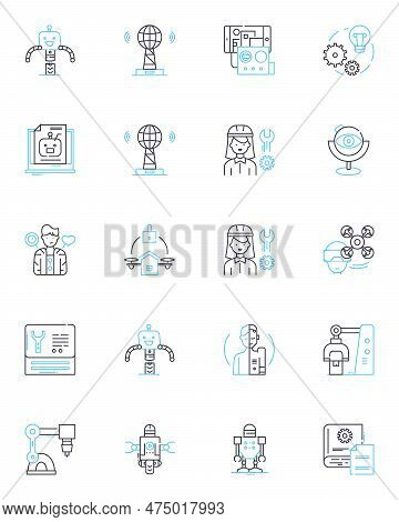Unmanned Aircraft Linear Icons Set. Drs, Quadcopters, Uas, Uavs, Remotely Piloted Vehicles, Flying R