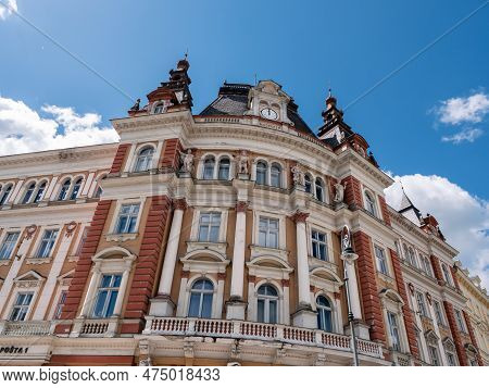 Old Main Post Office Building Exterior In Karlovy Vary, Czech Republic From The Austro Hungarian Emp