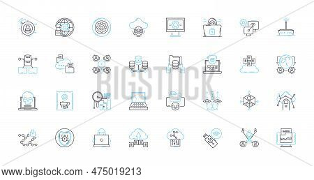 Cloud Possibility Linear Icons Set. Cloud, Possibility, Innovation, Flexibility, Scalability, Effici