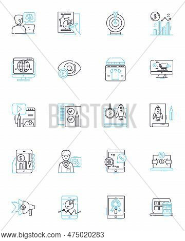 Legal And Compliance Linear Icons Set. Ethics, Regulation, Governance, Compliance, Lawful, Policies,