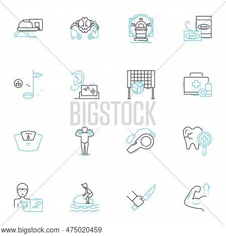 Balanced Living Linear Icons Set. Harmony, Equilibrium, Wellness, Stability, Serenity, Health, Calm 