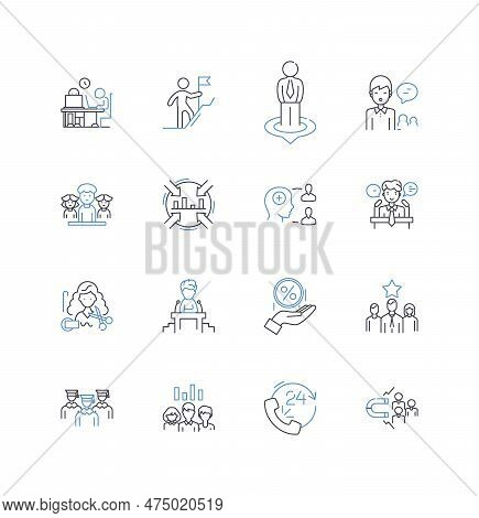 Employment Odyssey Line Icons Collection. Career, Job, Resume, Interview, Nerking, Success, Achievem