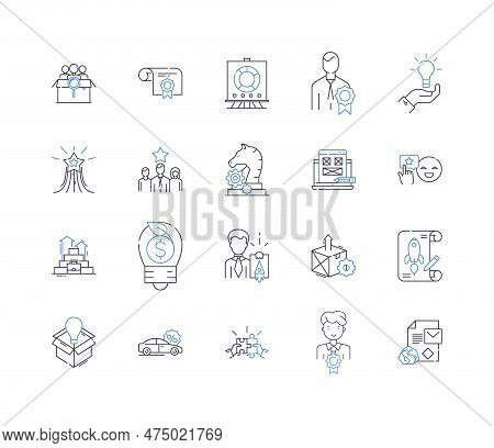 Nerking And Collaboration Line Icons Collection. Innovation, Synergy, Teamwork, Alliance, Partnershi